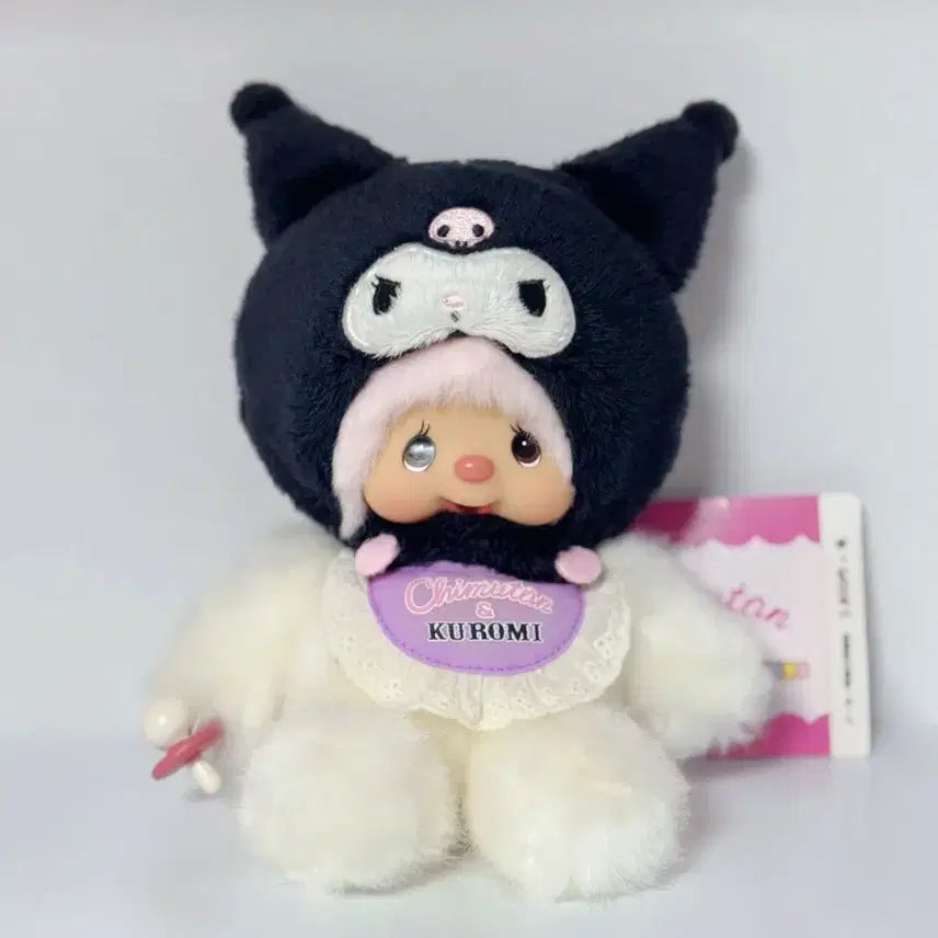 [BUNJANG] Chimutan Kuromi Monchhichi Plush Doll / 치무탄 쿠로미 인형 몬치치