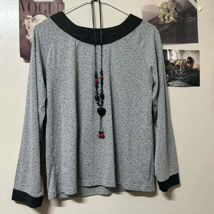 [BUNJANG] Vintage Mori Girl Dot Long Sleeve T-Shirt / 빈티지 모리걸 도트 긴팔 티셔츠