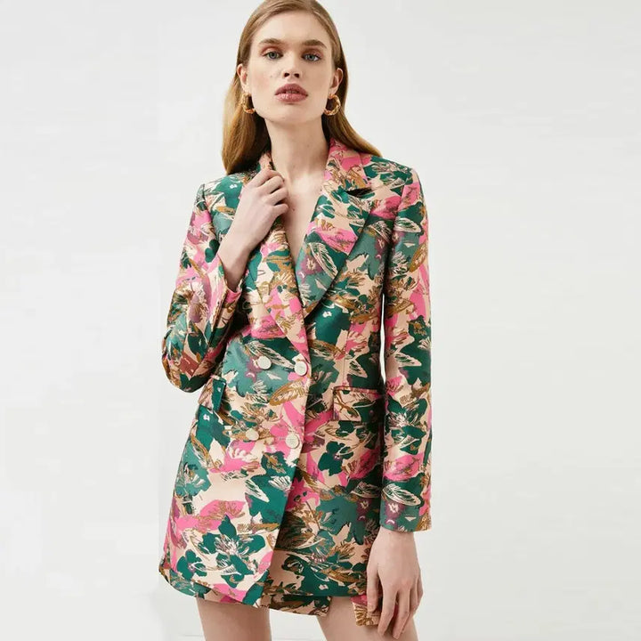 [BUNJANG] Karen Millen Floral Jacquard Tailored Jacket / 카렌밀렌(Karen Millen) 플로럴 자카드 테일러드자켓 66 새상품