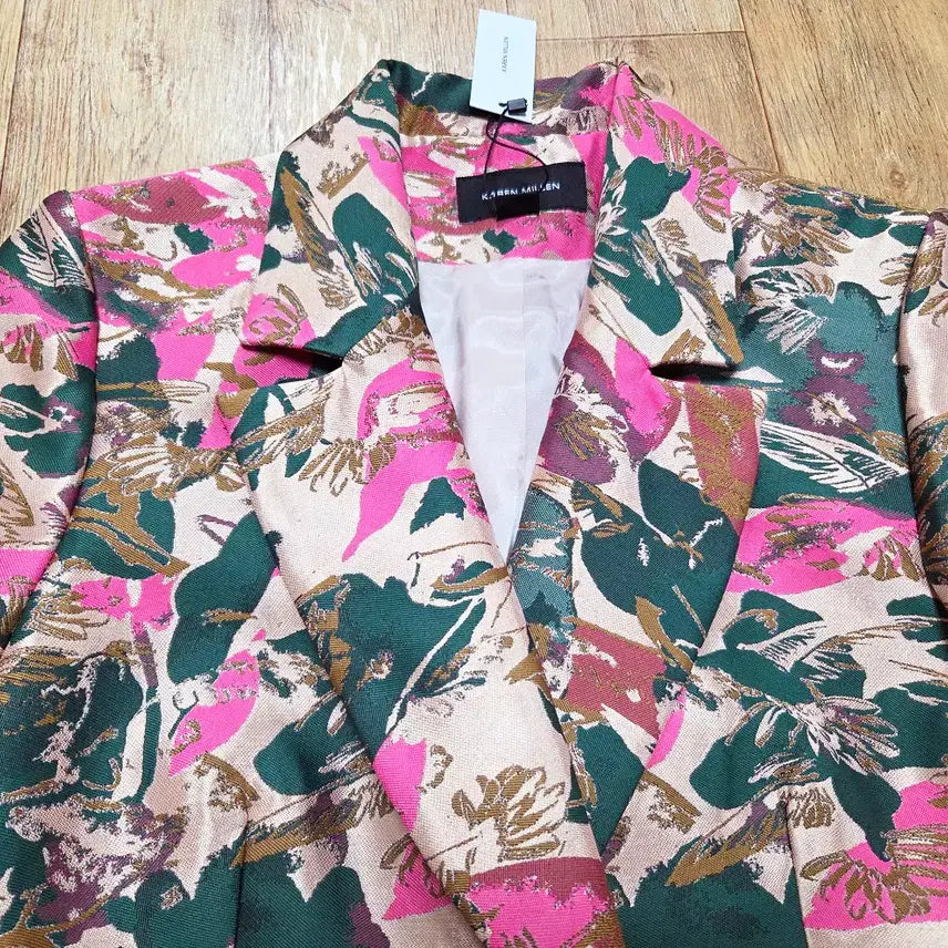 [BUNJANG] Karen Millen Floral Jacquard Tailored Jacket / 카렌밀렌(Karen Millen) 플로럴 자카드 테일러드자켓 66 새상품