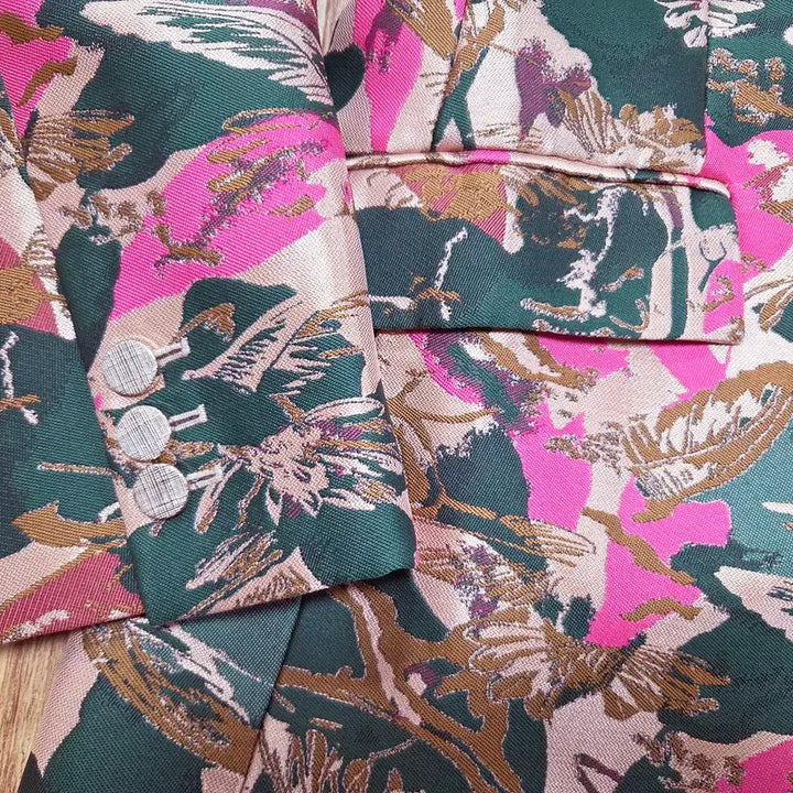 [BUNJANG] Karen Millen Floral Jacquard Tailored Jacket / 카렌밀렌(Karen Millen) 플로럴 자카드 테일러드자켓 66 새상품