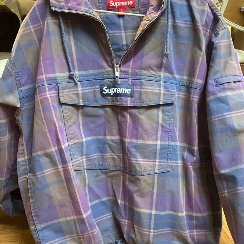 [BUNJANG] Supreme Utility Anorak Plaid Jacket / 슈프림 24ss 코튼 유틸리티 아노락 플레이드 S
