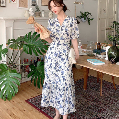 [BUNJANG] Liri&amp;co Cluding V-neck Flower Wrap Dress / [미사용] 리리앤코 클루딩 브이넥 플라워 랩 원피스 3size