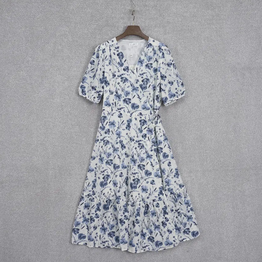 [BUNJANG] Liri&amp;co Cluding V-neck Flower Wrap Dress / [미사용] 리리앤코 클루딩 브이넥 플라워 랩 원피스 3size