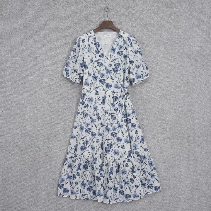 [BUNJANG] Liri&amp;co Cluding V-neck Flower Wrap Dress / [미사용] 리리앤코 클루딩 브이넥 플라워 랩 원피스 3size