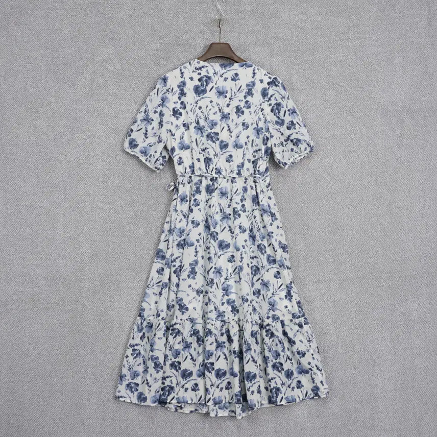 [BUNJANG] Liri&amp;co Cluding V-neck Flower Wrap Dress / [미사용] 리리앤코 클루딩 브이넥 플라워 랩 원피스 3size