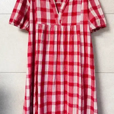 [SOLD OUT] 망고 린넨 깅엄원피스