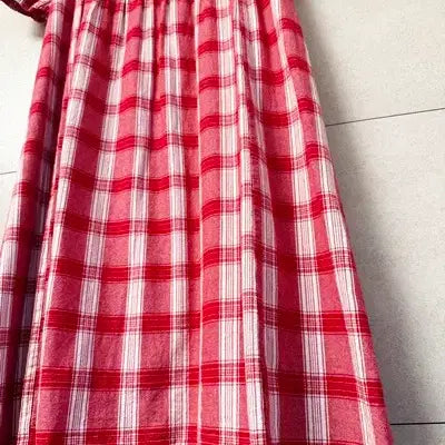 [SOLD OUT] 망고 린넨 깅엄원피스
