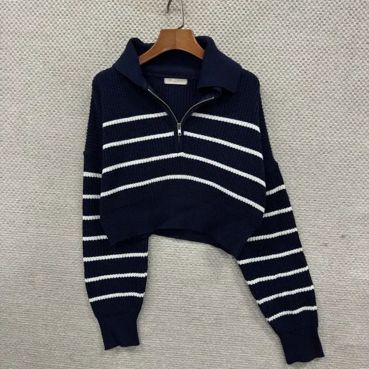 [BUNJANG] Vintage Half-Zip Crop Knit Sweater / 빈티지 반집업 크롭 니트 90 M15083