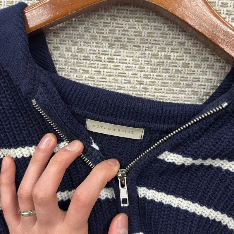 [BUNJANG] Vintage Half-Zip Crop Knit Sweater / 빈티지 반집업 크롭 니트 90 M15083