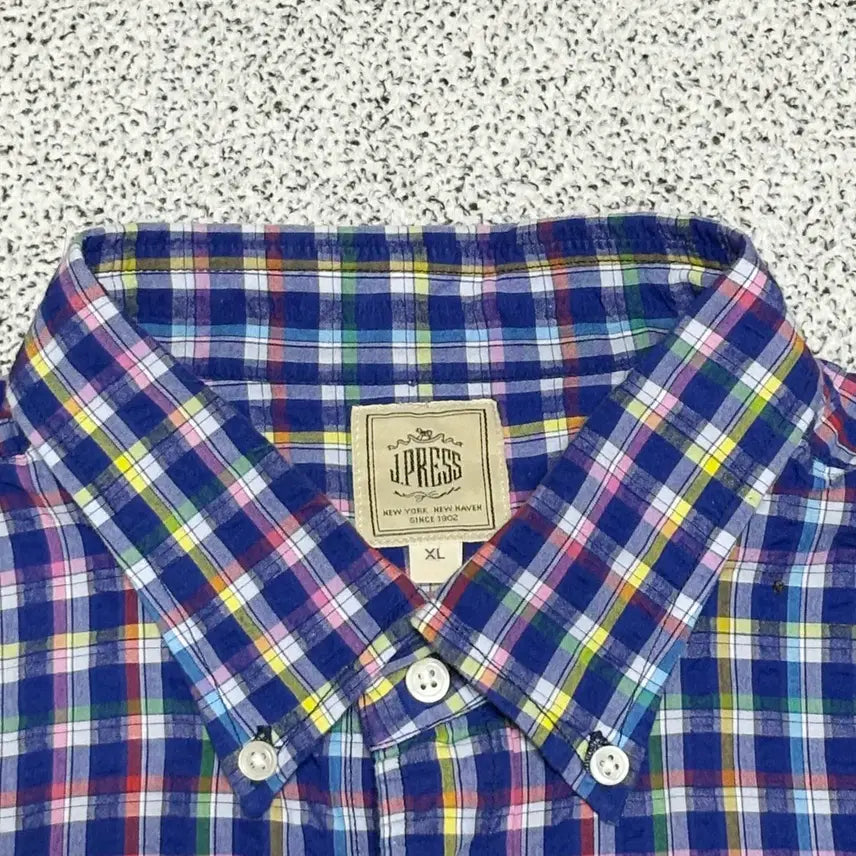 [BUNJANG] J.PRESS Madras Check Seersucker Shirt / XL)J.PRESS 제이 프레스 시어서커 마드라스 체크 셔츠