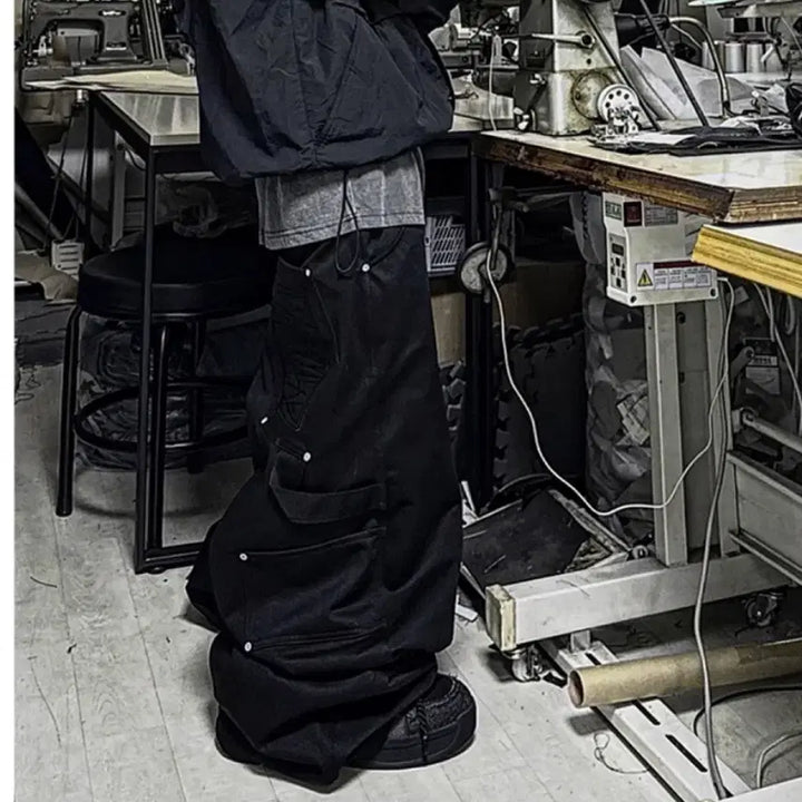 [BUNJANG] Kagru GRU-BRW-SEP BLACK Carpenter Pants / Kagru 카그루 GRU-BRW-SEP BLACK SIZE UP 카펜터