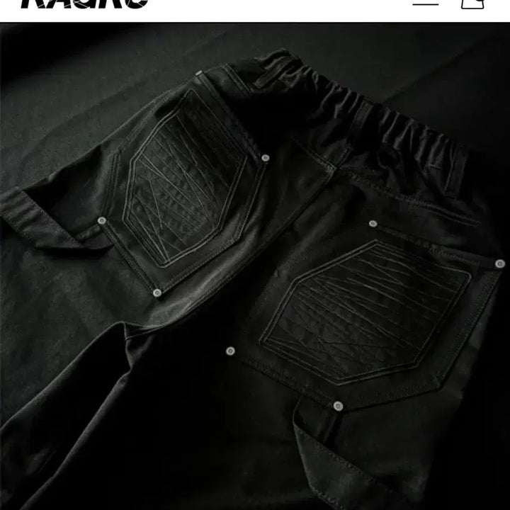 [BUNJANG] Kagru GRU-BRW-SEP BLACK Carpenter Pants / Kagru 카그루 GRU-BRW-SEP BLACK SIZE UP 카펜터