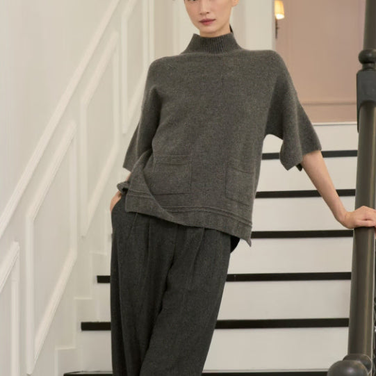 [BUNJANG] SJ WANI Son Jung Wan Air Wool Poncho Knit Top / SJ와니 손정완 2024 에어울 판초 니트 77-88size