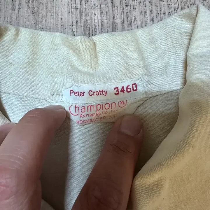 [BUNJANG] Champion Notre Dame University Vintage White Jacket / 빈티지 챔피온 노트르담 대학교 화이트 자켓