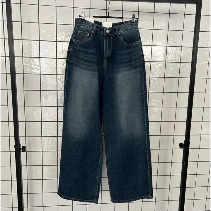 [BUNJANG] Wide Denim Pants / 진청 와이드 데님팬츠