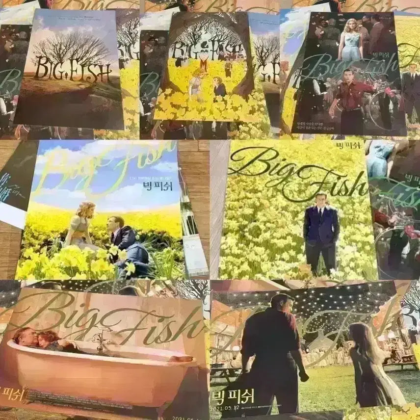 [BUNJANG] Big Fish Movie Merchandise Bundle / 빅피쉬 포스터 1-4차 패키지 뱃지 포스터 투명포토카드 팀버튼 영화 엽서