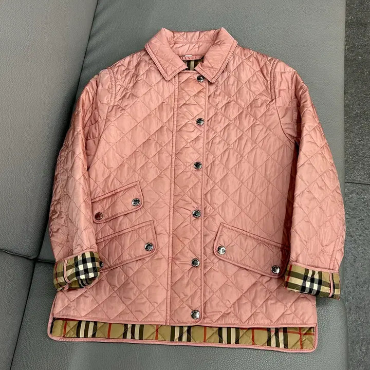 [BUNJANG] Burberry Kids Pink Quilted Coat Jacket (10 Years) / 버버리 키즈 핑크 퀼팅 코트자켓(10세)
