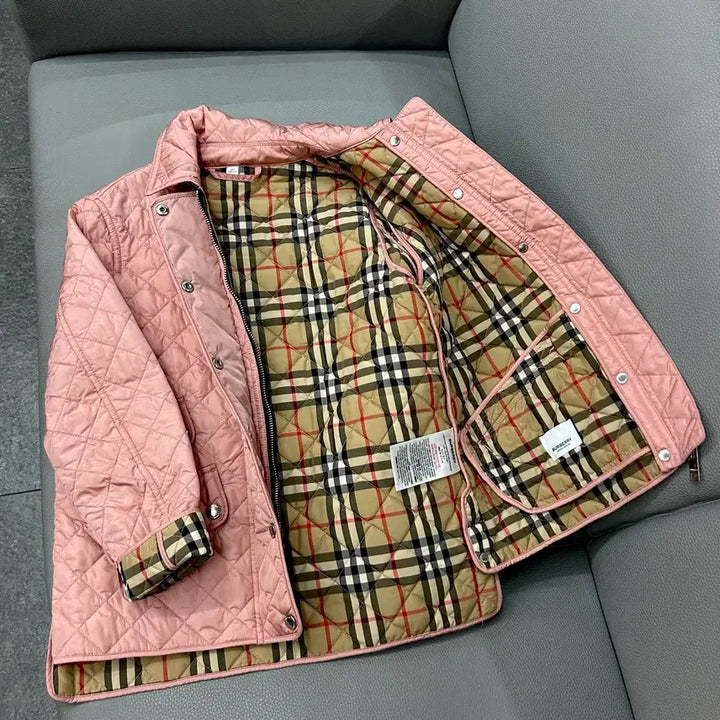 [BUNJANG] Burberry Kids Pink Quilted Coat Jacket (10 Years) / 버버리 키즈 핑크 퀼팅 코트자켓(10세)