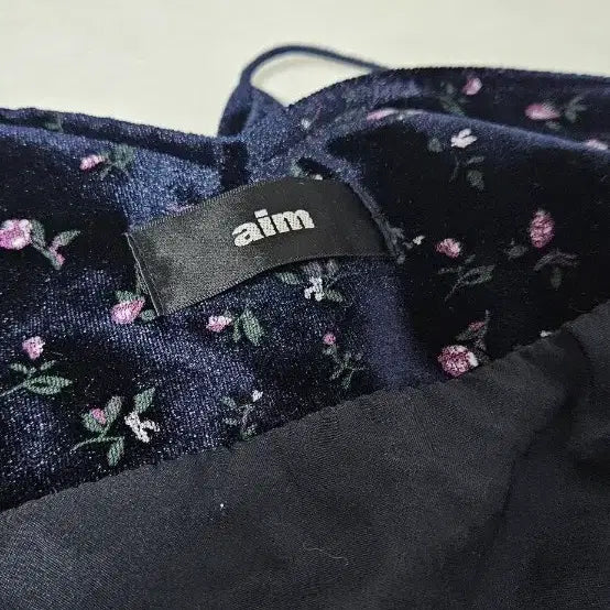 [BUNJANG] Floral Velvet Cami Long Dress / 벨벳 꽃무늬 끈나시 원피스