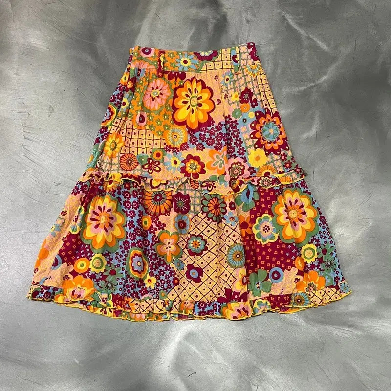 [BUNJANG] Moschino Jeans Floral Pleated Skirt / 모스키노 진스 플라워 패턴 플리츠 스커트 y16344