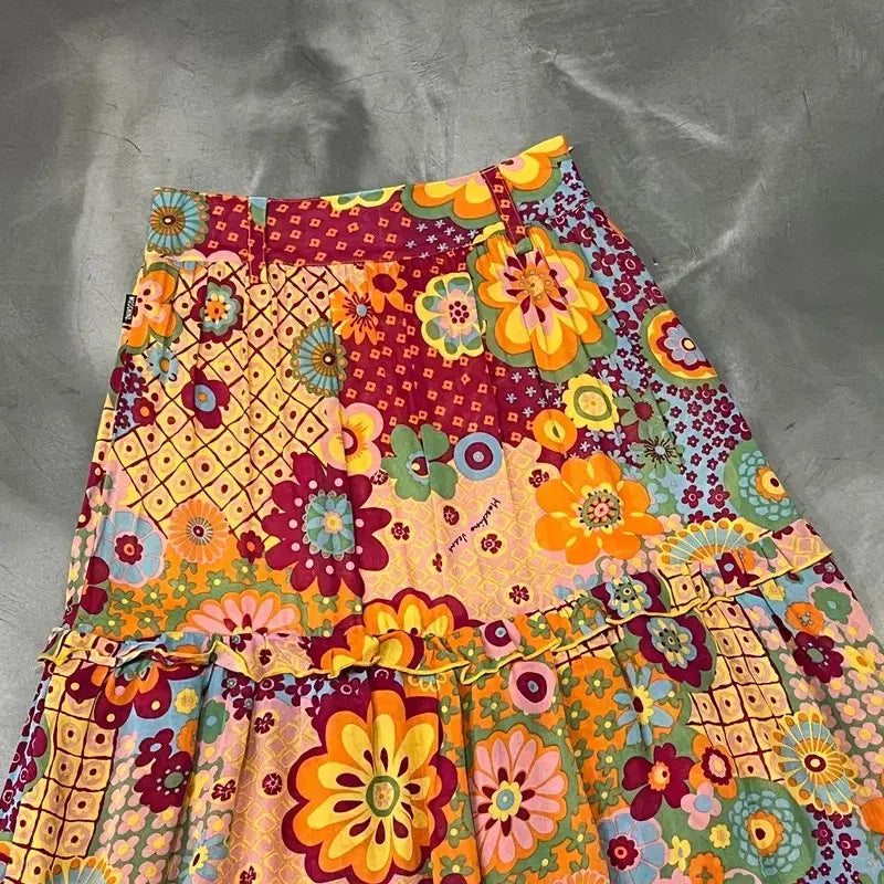 [BUNJANG] Moschino Jeans Floral Pleated Skirt / 모스키노 진스 플라워 패턴 플리츠 스커트 y16344