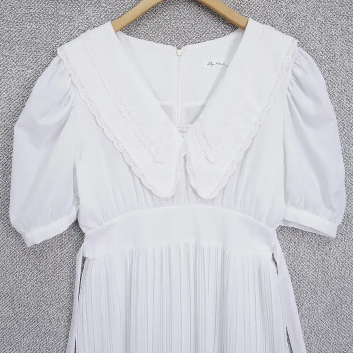 [BUNJANG] Dry Flower Linen-Like Big Collar Pleated Dress / 드라이플라워 린넨라이크 빅카라 플리츠 까끌 원피스 free