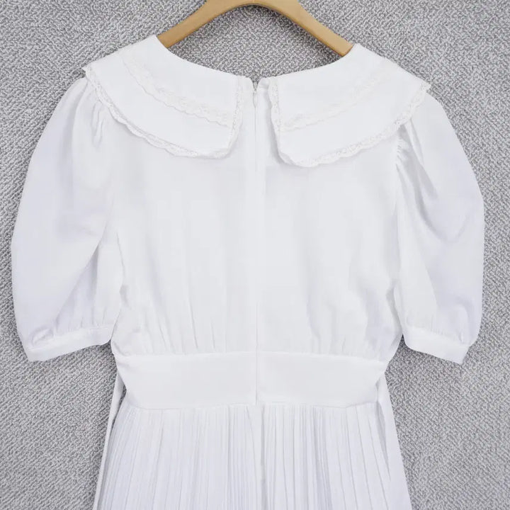 [BUNJANG] Dry Flower Linen-Like Big Collar Pleated Dress / 드라이플라워 린넨라이크 빅카라 플리츠 까끌 원피스 free