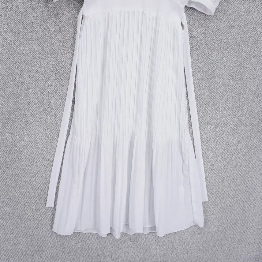 [BUNJANG] Dry Flower Linen-Like Big Collar Pleated Dress / 드라이플라워 린넨라이크 빅카라 플리츠 까끌 원피스 free