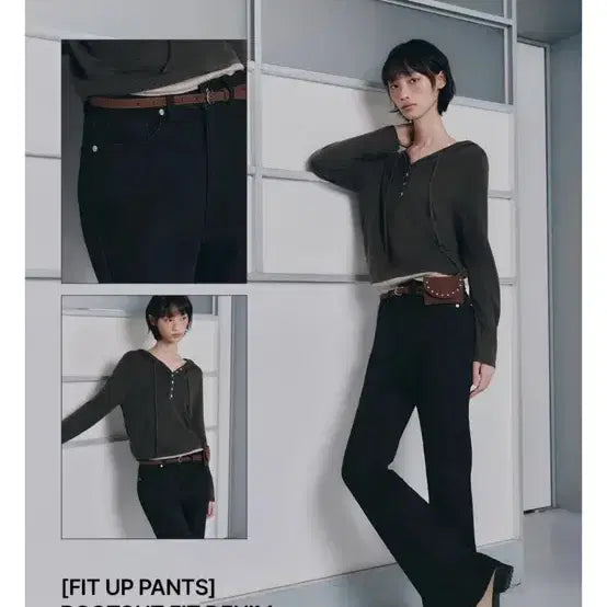 [BUNJANG] MIXXO Black Bootcut Denim Pants (Fleece-Lined) 24 / 미쏘 부츠컷 블랙 데님 팬츠 기모 160ver 24