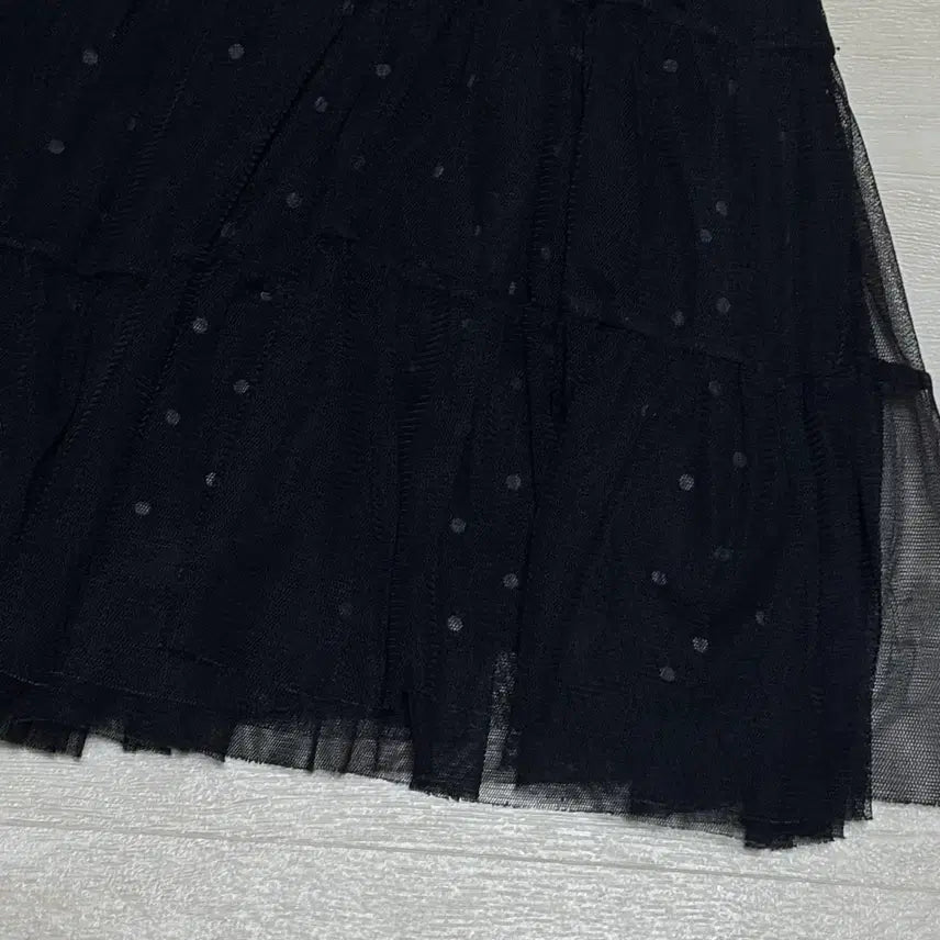 [BUNJANG] Vintage Dot Black Chiffon Skirt / 빈티지 도트 블랙 샤스커트 모리걸