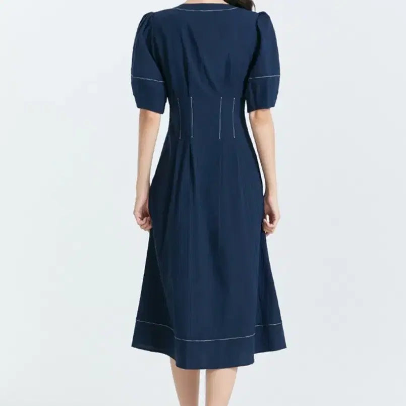 [SOLD OUT] 미쏘 네이비 스티치 롱 원피스 S