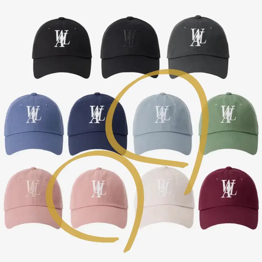 [BUNJANG] W.A.U Signature Logo Ball Cap / 우알롱 시그니처 로고 볼캡 더스티핑크, 더스티블루