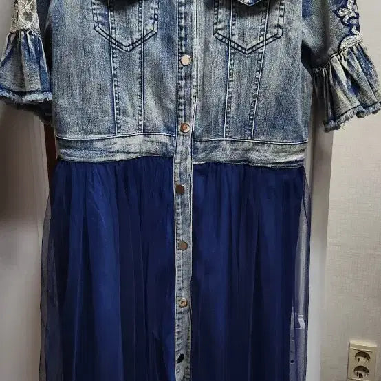 [SOLD OUT] 청쟈켓 원피스(새상품, 하자있음)