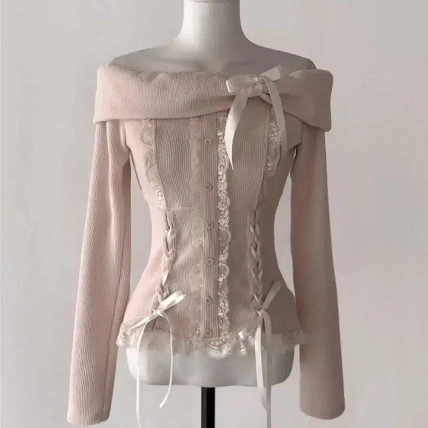 [BUNJANG] Cloud Emotion Valentine Eyelet Two-Piece Set / 클라우드이모션 발렌타인 아일렛 투피스 SET