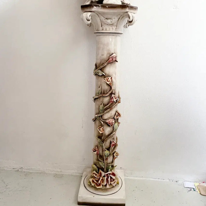 [BUNJANG] Capodimonte Italian Vase and Flower Pot Stand / 앤틱 이태리 카포디몬떼 화분대와 화병