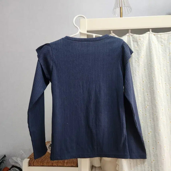 [BUNJANG] Unbranded Navy Ribbed Knit T-Shirt / 골지티셔츠 55