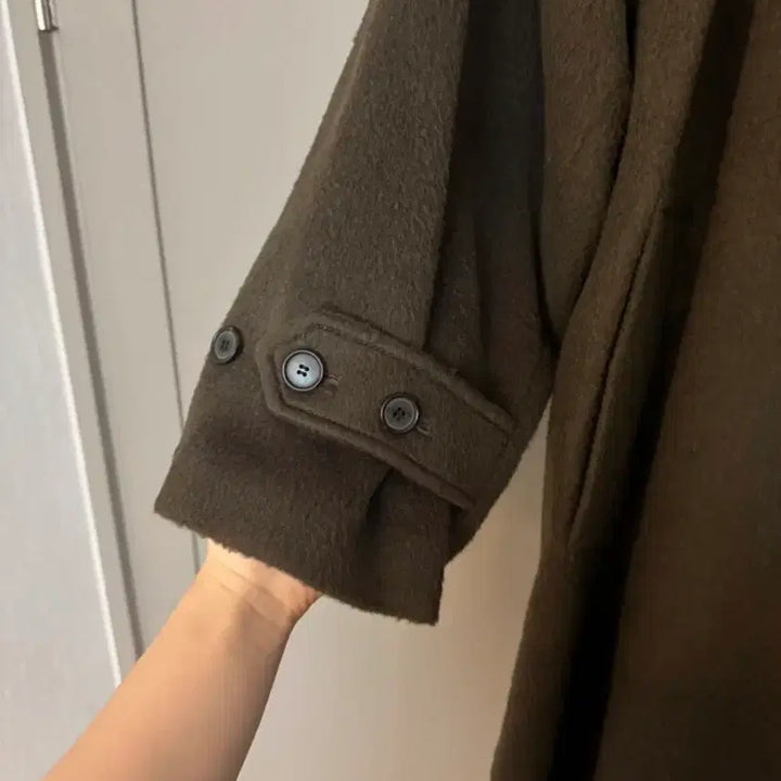 [BUNJANG] Trimming Bird Olive Brown Long Coat / 트리밍버드 롱코트 올리브브라운