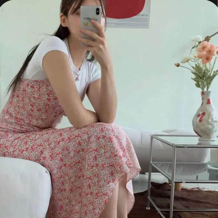 [BUNJANG] Lulu Seoul Half &amp; Mix Pink Dress / 루루서울 하프앤믹스 원피스 핑크