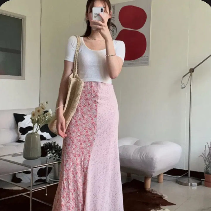 [BUNJANG] Lulu Seoul Half &amp; Mix Pink Dress / 루루서울 하프앤믹스 원피스 핑크