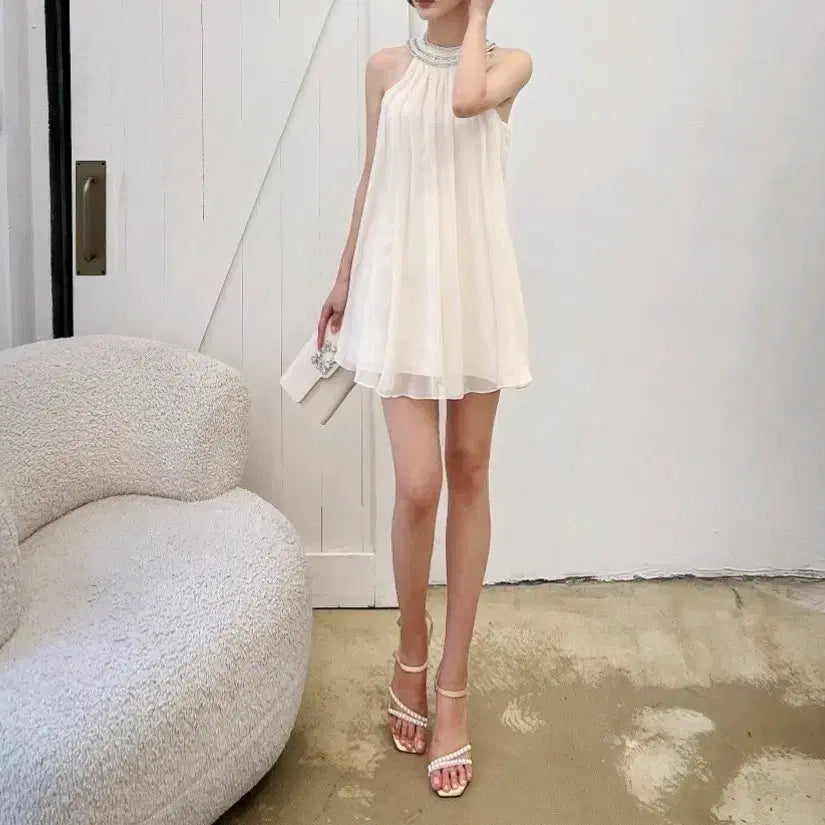 [SOLD OUT] 수입의류 쉬폰큐빅원피스 제이지 애셔