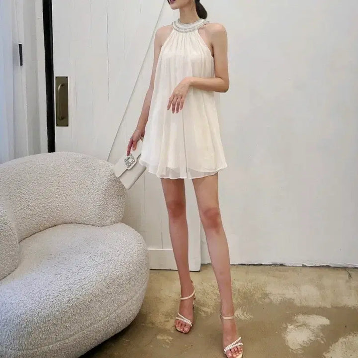 [SOLD OUT] 수입의류 쉬폰큐빅원피스 제이지 애셔