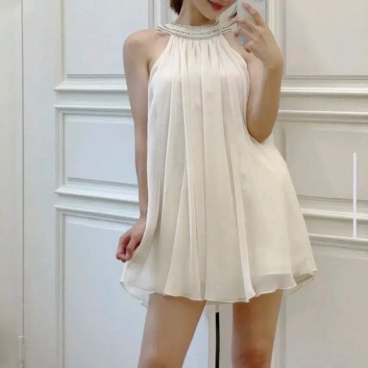 [SOLD OUT] 수입의류 쉬폰큐빅원피스 제이지 애셔