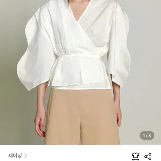 [BUNJANG] J. Chung White Wrap Blouse / 제이청블라우스