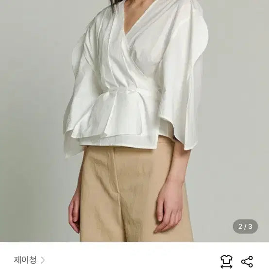 [BUNJANG] J. Chung White Wrap Blouse / 제이청블라우스