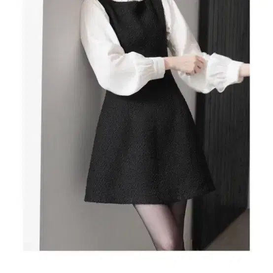 [BUNJANG] uur Hourglass Tweed Mini Dress - Black / uur 아워글래스 트위드 미니 원피스 블랙