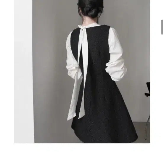 [BUNJANG] uur Hourglass Tweed Mini Dress - Black / uur 아워글래스 트위드 미니 원피스 블랙