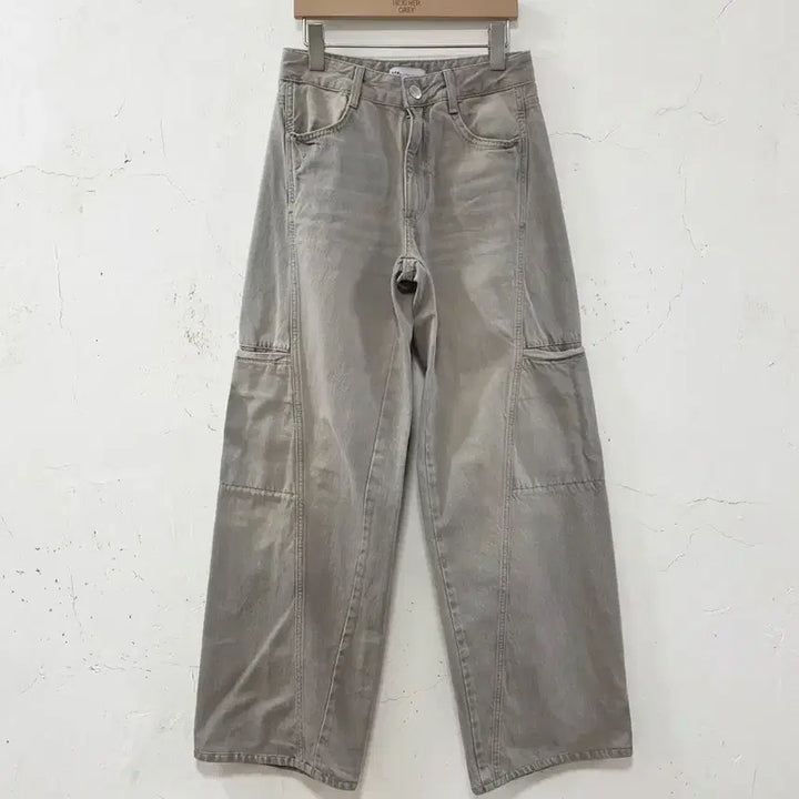 [BUNJANG] ZARA Wide Cargo Pants Gray 26 / ZARA 와이드 카고 팬츠 그레이 26