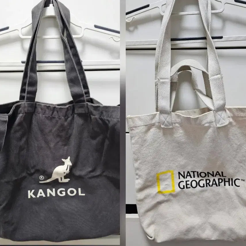 [BUNJANG] Kangol &amp; National Geographic Eco-Bag Bundle / 캉골 내셔널 에코백 2개 일괄