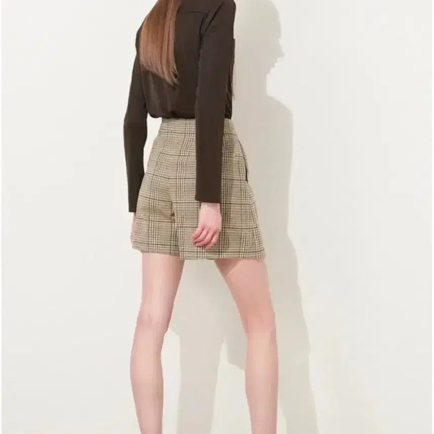 [BUNJANG] Time Checkered Culottes Shorts / 한섬 타임 TIME 랩 퀼로트 팬츠-체크 치마바지 숏팬츠 니트가디건원피스